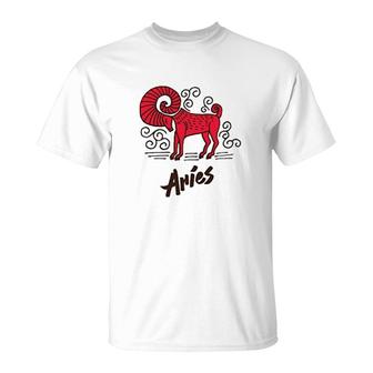 Funny Aries Zodiac Symbol T-Shirt | Mazezy
