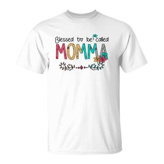 Funny Blessed To Be Called Momma T-Shirt | Mazezy