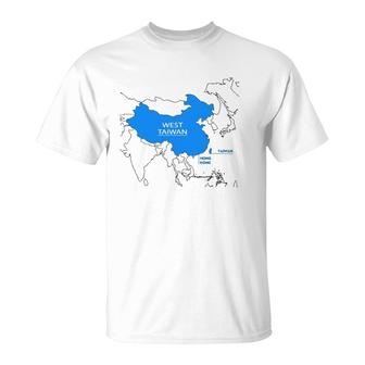 Funny China Map Define China Is West Taiwan T-Shirt | Mazezy