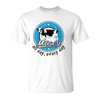 Funny Dairy Farmer All Day Every Day T-Shirt | Mazezy