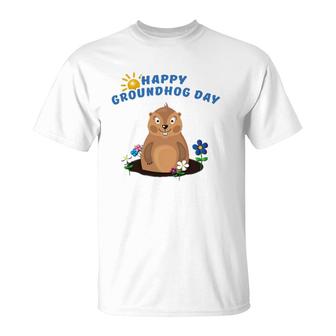 Funny Groundhog Day Spring Happy Groundhog Day T-Shirt | Mazezy