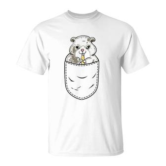 Funny Hamster Peeked Out In A Pocket Pet Animal Lover Raglan Baseball Tee T-Shirt | Mazezy