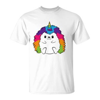 Funny Hedgehog Unicorn Kids Rainbow Hedgehog T-Shirt | Mazezy