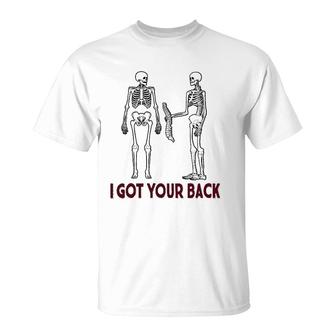 Funny I Got Your Back Skeleton Halloween T-Shirt | Mazezy