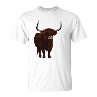 Funny Scottish Highland Cow Design For Men Women Hairy Cow T-Shirt | Mazezy