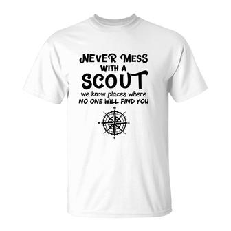 Funny Scout Boy Gift Never Mess With A Scout T-Shirt | Mazezy