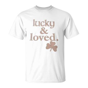 Girls Lucky And Loved Irish Shamrock T-Shirt | Mazezy