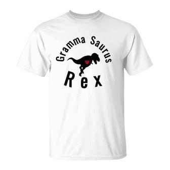 Grammasaurus Rex Cute Dinosaur Grandma T-Shirt | Mazezy
