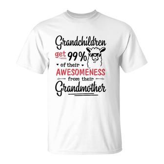 Grandchildren Get 99 Of Their Awesomeness From Their Grandmother Llama Version T-Shirt | Mazezy DE