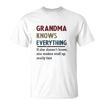 Grandma Knows Everything If She Doesnt Know V2 T-shirt - Thegiftio UK