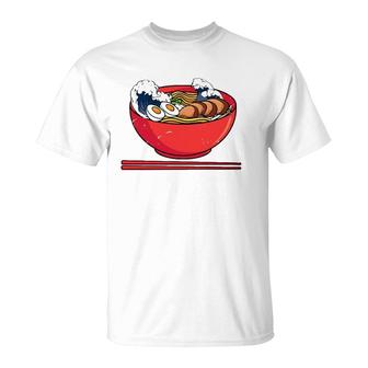 Great Ramen Wave Japanese Ramen Noodles T-Shirt | Mazezy