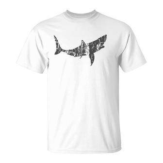 Great White Shark Vintage Design Great White Shark Print T-Shirt | Mazezy