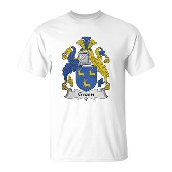 Green Family Crest Coat Of Arms British Family Crests T-Shirt - Thegiftio UK