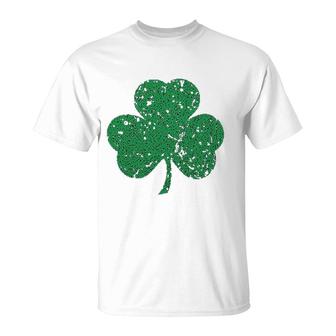 Green Three Leaf Clover St Patricks Day T-Shirt | Mazezy