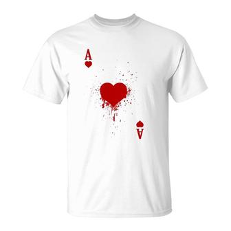 Group Matching Halloween Costume Play Cards Ace Of Hearts T-Shirt | Mazezy
