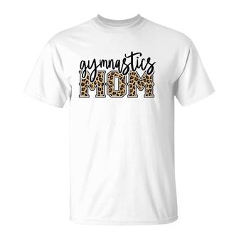 Gymnastics Mom Leopard Print Womens Proud Gymnast Mother T-Shirt | Mazezy