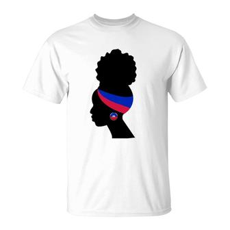 Haitian Woman Silhouette Gift T-Shirt | Mazezy