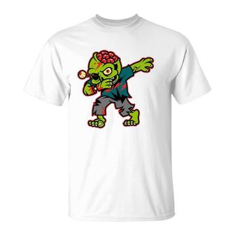 Halloween Dabbing Zombie Brain Funny Boys Men Dab Dance T-Shirt | Mazezy