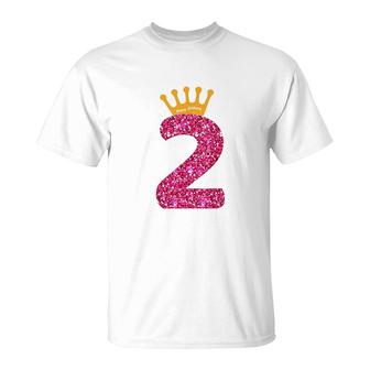Happy Birthday Girls 2nd Party 2 Years Old Bday T-Shirt - Seseable