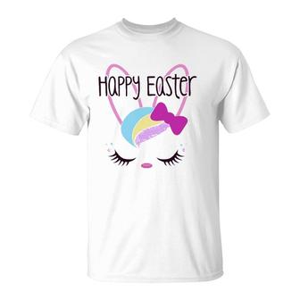 Happy Easter Bunny Sleeping Face Cute Funny Christian Girls T-Shirt | Mazezy