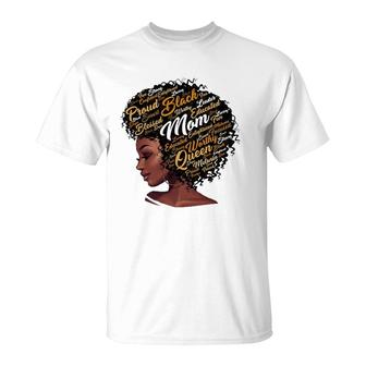 Happy Mother’S Day Black Mom Queen Afro African Woman T-Shirt