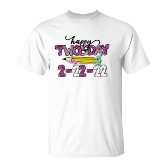 Happy Twosday 2022 Leopard Women Teacher 2Nd Grade Kid T-Shirt | Mazezy