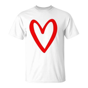 Heart Love Retro Vintage Tiny Red Heart Valentine's Day T-Shirt | Mazezy