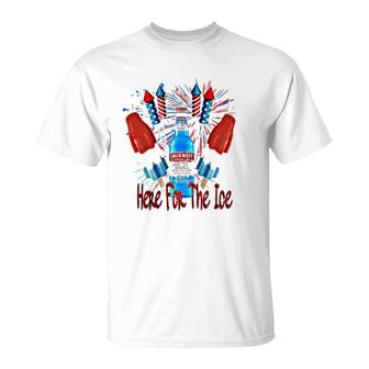 Here For The Ice Smirnoffs 4Th Of July Funny Drinking T-Shirt | Mazezy