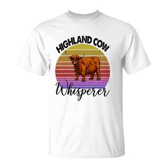Highland Cow Whisperer S Strong Violent Cow Tees Women T-Shirt | Mazezy