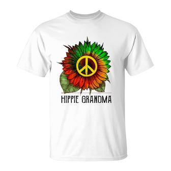 Hippie Grandma Sunflower Gift For Mother's Day T-Shirt | Mazezy