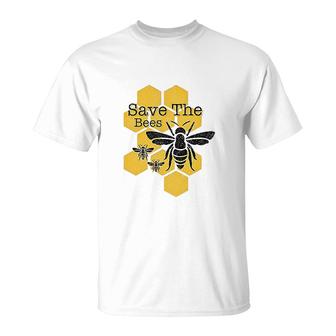 Honeycomb Save The Bees T-Shirt | Mazezy