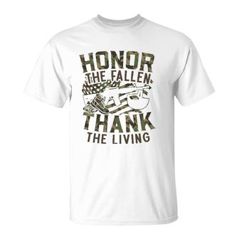 Honor The Fallen Thank The Living Usa Flag Memorial Day T-Shirt | Mazezy