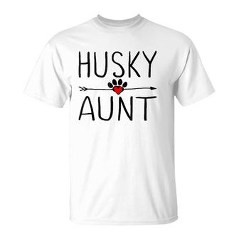 Husky Aunt Funny Dog Lover Auntie Gift For Mothers Day T-Shirt | Mazezy