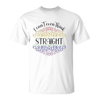 I Can't Even Think Straight Rainbow Gay Pride Parade Lgbtq Raglan Baseball Tee T-Shirt | Mazezy CA