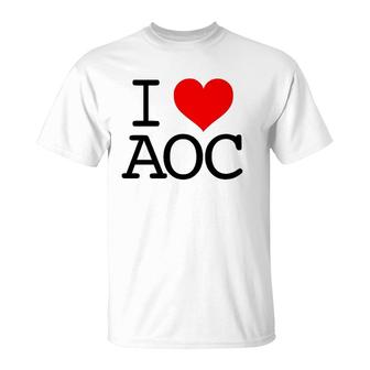 I Love Aoc I Heart Alexandria Ocasio-Cortez Fan T-Shirt | Mazezy