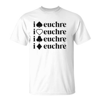 I Love Euchre Women Card Game Player Mother Mom Gift T-Shirt | Mazezy