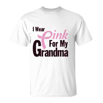 I Wear Pink For Grandma Awareness T-Shirt | Mazezy
