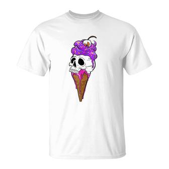 Ice Cream Skull I Summer Goth T-Shirt | Mazezy
