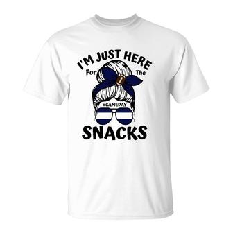I'm Just Here For The Snacks For Women Football Gameday Fans T-Shirt | Mazezy