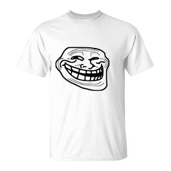 Internet Troll Meme Big Smiley Face T-Shirt | Mazezy