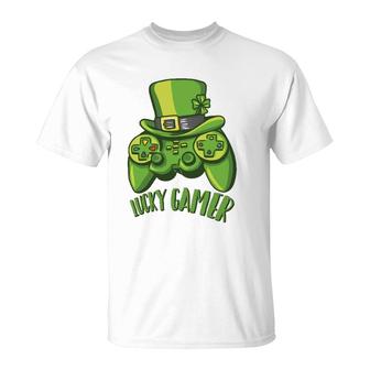 Irish Video Game Controller Boys Gamer St Patrick's Day T-Shirt | Mazezy