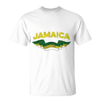 Jamaica Distressed Flag Banner Jamaican T-Shirt | Mazezy