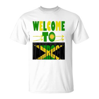 Jamaica Flag In Jamrock,Welcome To Jamrock, Jamaican T-Shirt | Mazezy