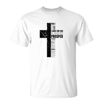 Jeremiah 2911 Bible Verse Gifts Cross Religious T-Shirt - Thegiftio