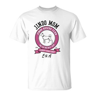 Jindo Dog Mom Rescue Club Korean Dog Breed T-Shirt | Mazezy