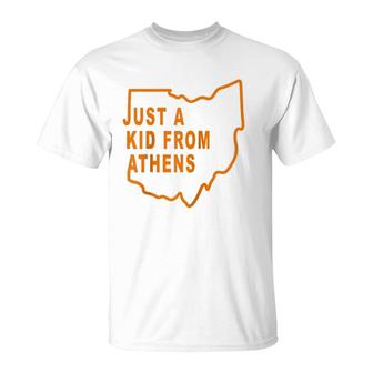 Just A Kid From Athens Ohio Cincinnati Tee Raglan Baseball Tee T-Shirt