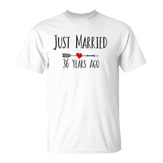 Just Married 36 Years Ago 36Th Wedding Anniversary Gift T-Shirt | Mazezy