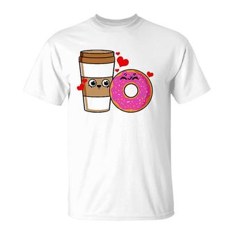 Kawaii Coffee And Donut Barista T-Shirt | Mazezy