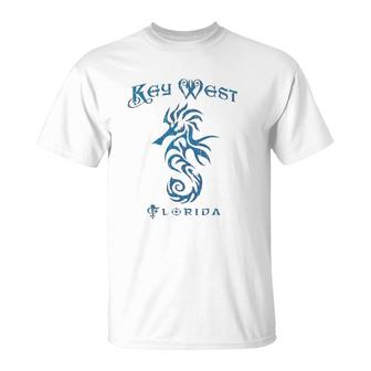Key West Fl Seahorse Distressed Florida Gift T-Shirt | Mazezy