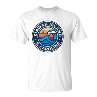 Kiawah Island South Carolina Sc Vintage Nautical Waves Desig T-Shirt | Mazezy DE